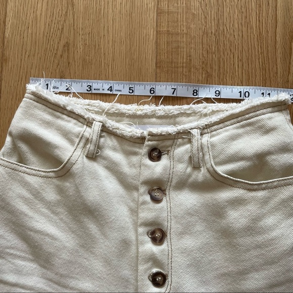 OAK +  FORT CROPPED OFF WHITE STRAIGHT PANTS - S - Picture 8 of 16